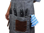 Turin Waxed Canvas Apron - Ash Grey - Cabrini - Elegance Perfected