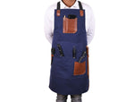 Turin Waxed Canvas Apron - Navy Blue - Cabrini - Elegance Perfected
