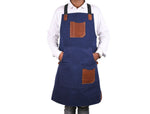 Turin Waxed Canvas Apron - Navy Blue - Cabrini - Elegance Perfected