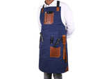 Turin Waxed Canvas Apron - Navy Blue - Cabrini - Elegance Perfected