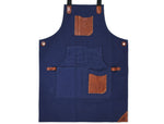 Turin Waxed Canvas Apron - Navy Blue - Cabrini - Elegance Perfected