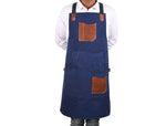 Turin Waxed Canvas Apron - Navy Blue - Cabrini - Elegance Perfected
