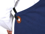 Turin Waxed Canvas Apron - Navy Blue - Cabrini - Elegance Perfected