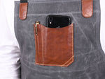 Turin Waxed Canvas Apron – Porpoise Grey - Cabrini - Elegance Perfected