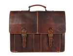 Vintage Leather Messenger Bag – Handcrafted Travel Organizer - Cabrini - Elegance Perfected