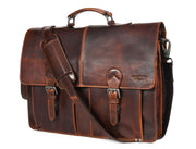 Vintage Leather Messenger Bag – Handcrafted Travel Organizer