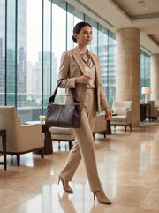 Virella Chocolate Brown Leather Handbag