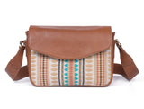 Mexico Saddle Crossbody – Tan Jacquard & Leather Blend