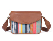 Mexico Saddle Crossbody – Tan Jacquard & Leather Blend