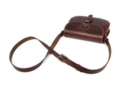 Elegant Brown Leather Crossbody – Top Grain Minimal Style