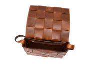 Chic Woven Crossbody Bag – Handwoven Top Grain Leather