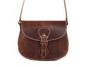 Elegant Brown Leather Crossbody – Top Grain Minimal Style