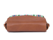 Mexico Saddle Crossbody – Tan Jacquard & Leather Blend