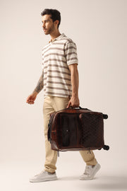 Premium Vintage Leather Trolley Bag – Travel in Timeless Style