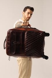 Premium Vintage Leather Trolley Bag – Travel in Timeless Style
