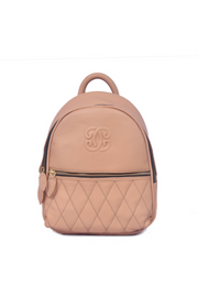 Chic Coral Quilted Leather Women's Backpack – Elegant, Stylish & Compact