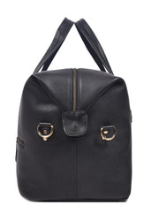 ELORA – Premium Black Leather Travel Duffle Bag