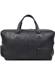 ELORA – Premium Black Leather Travel Duffle Bag