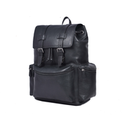Classic Black Leather Backpack – Full Grain Edition