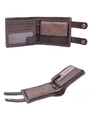 Cabrini Falcon Crest Brown Bifold Wallet with Twin Snap Straps