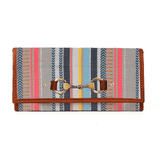 Dakota Jacquard Wallet – Tan Leather Trim