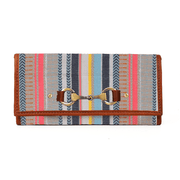 Dakota Jacquard Wallet – Tan Leather Trim