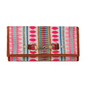 Dakota Jacquard Wallet – Tan Leather Trim