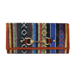 Dakota Jacquard Wallet – Tan Leather Trim