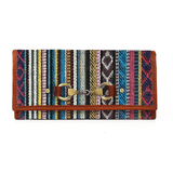 Dakota Jacquard Wallet – Tan Leather Trim