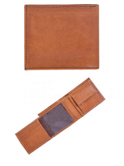 Cabrini Arlo Tan Bifold Wallet with Flip ID Window & Flap Pocket