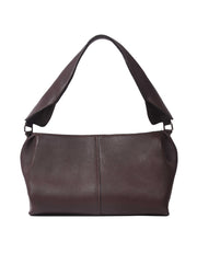 Virella chocolate brown handbag rear view with centre seam