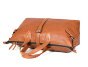 Elegant Tan Leather Travel Bag – Premium Handcrafted Duffel
