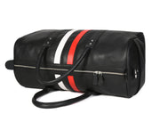 CABRINI Monaco Duffel – Black Travel Bag with Heritage Stripes