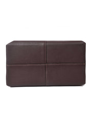 Virella chocolate brown handbag rectangular base with stitched panels