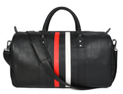 CABRINI Monaco Duffel – Black Travel Bag with Heritage Stripes