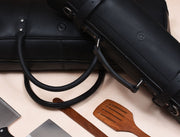 Tuscania Chef Knife Roll & Carry Bag – Raven Black (Top Grain Leather)