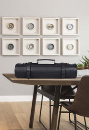 Tuscania Chef Knife Roll & Carry Bag – Raven Black (Top Grain Leather)