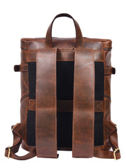 Premium Vintage Leather Backpack – Spacious Multi-Compartment Travel Backpack