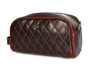 Quilted Leather Toiletry Bag – Brown