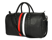 CABRINI Monaco Duffel – Black Travel Bag with Heritage Stripes