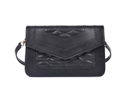 Luxe Noir Quilted Leather Shoulder Clutch