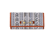 Dakota Jacquard Wallet – Tan Leather Trim