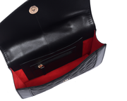 Luxe Noir Quilted Leather Shoulder Clutch