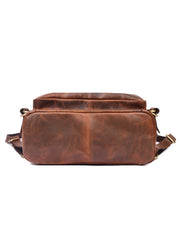 Premium Vintage Leather Backpack – Spacious Multi-Compartment Travel Backpack
