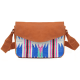 Mexico Saddle Crossbody – Tan Jacquard & Leather Blend