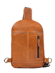 The Trailcraft Sling Pack – Vintage Tan Leather Crossbody Backpack