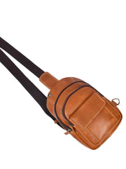 The Trailcraft Sling Pack – Vintage Tan Leather Crossbody Backpack