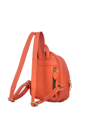 Chic Coral Quilted Leather Women's Backpack – Elegant, Stylish & Compact