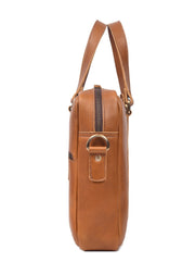 The ExecutiveCraft Leather Briefcase – Vintage Tan Leather Laptop & Office Bag