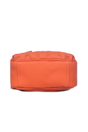 Chic Coral Quilted Leather Women's Backpack – Elegant, Stylish & Compact